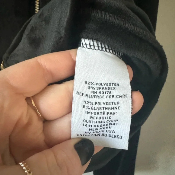 Magaschoni Velour Black & Gold Zip Hoodie Small - Picture 3 of 5